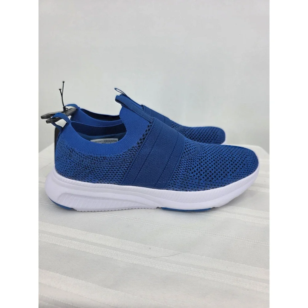 Athletic Works Mens Banded Flyknit Jogger Sneakers Blue Memory Foam‎ Shoes 9 NWT